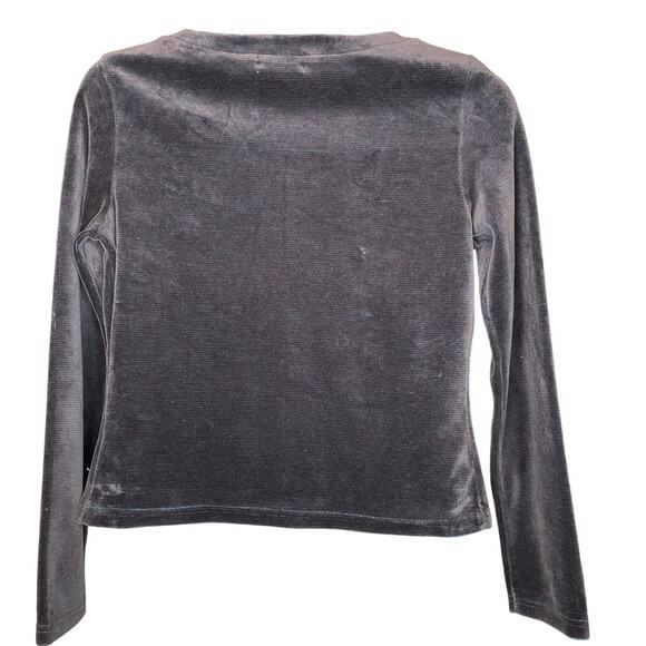 VTG Fornari Women’s Ribbed Velour Top Blue Rust Striped Long Sleeve Sz 3 (XS) - Picture 3 of 12